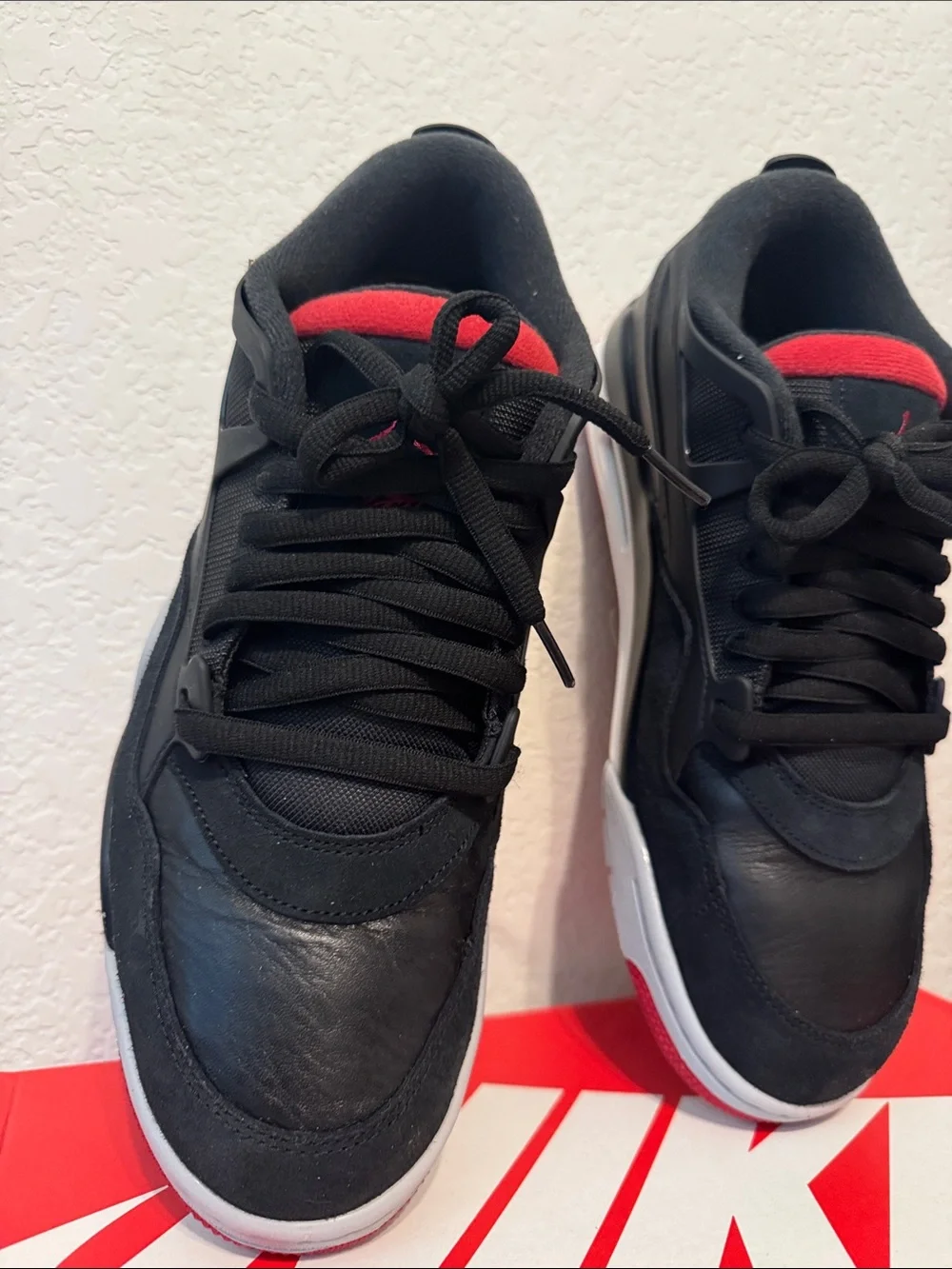Jordan 4 RM Bred Men's Black and Red Athletic Sneakers